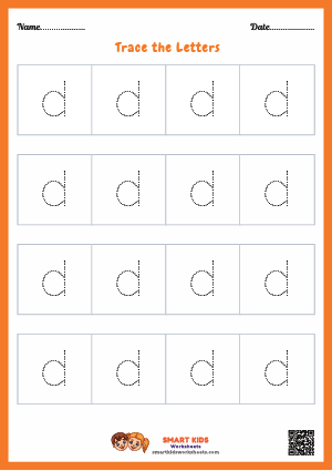 Letter Tracing Alphabet D Worksheet