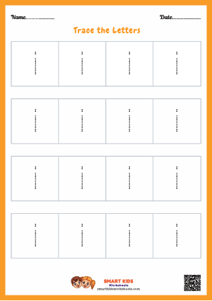 Letter Tracing Alphabet I Worksheet