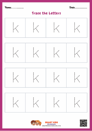 Letter Tracing Alphabet K Worksheet