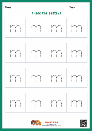 Letter Tracing Alphabet M Worksheet