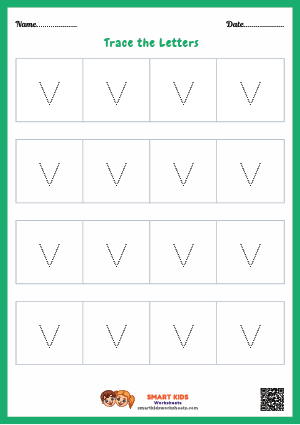 Letter Tracing Alphabet V Worksheet
