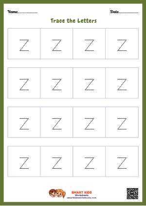 Letter Tracing Alphabet Z Worksheet