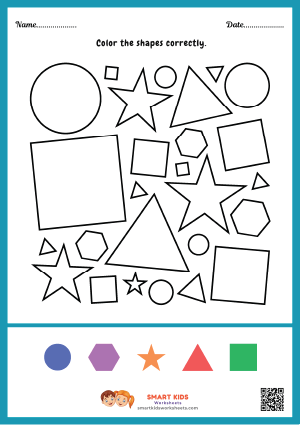 Color The Shapes Correctly Worksheet