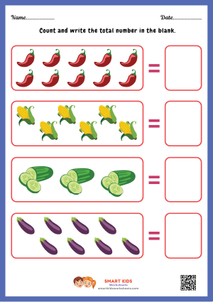 Counting Vegetables Worksheet