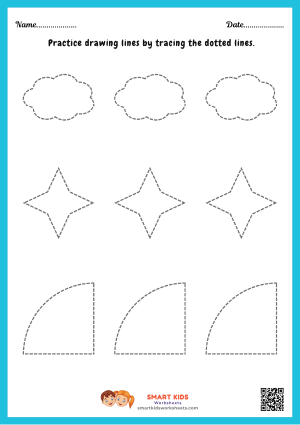 Children practicing shape tracing worksheets to build fine motor skills, pencil control, and early shape recognition.