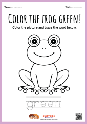 Printable colouring frog worksheets for preschool and kindergarten kids featuring frog shapes, nature-themed activities, and creative learning practice.