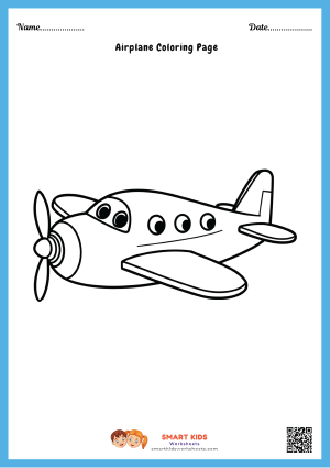Free printable airplane coloring page for kids PDF